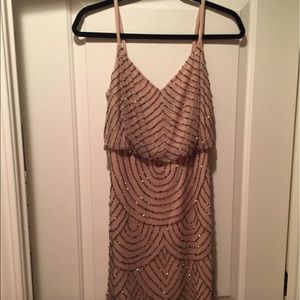Adrianna Papell Tan sparkle dress